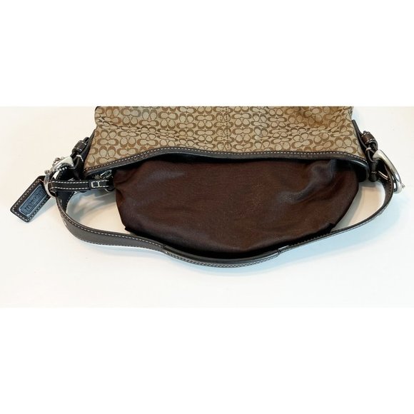 Coach Women's Signature Jacquard Hobo Shoulder Bag No D3J-6351Tan Brown - Picture 10 of 10